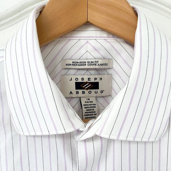 Joseph Abboud - Non-Iron Slim Fit Button-Up Pinstripe Shirt - Picture 2 of 7